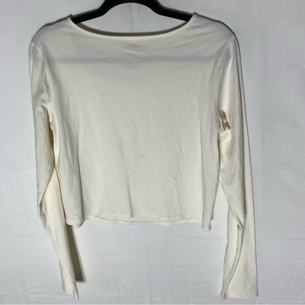 5/$25 NOBO No Boundaries Cream Long Sleeve Top With Collarbone Cut Out XL - Picture 2 of 13